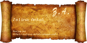 Zelina Antal névjegykártya